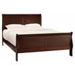 Pemberly Row Traditional Wood Full Sleigh Bed in Brown Cherry