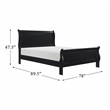 Pemberly Row Traditional Wood Eastern King Sleigh Bed in Black