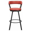 Pemberly Row Metal Pub Height Swivel Stools in Dark Gray/Red (Set of 2)