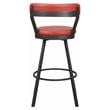 Pemberly Row Metal Pub Height Swivel Stools in Dark Gray/Red (Set of 2)