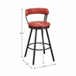 Pemberly Row Metal Pub Height Swivel Stools in Dark Gray/Red (Set of 2)