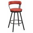 Pemberly Row Metal Pub Height Swivel Stools in Dark Gray/Red (Set of 2)