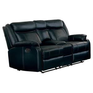 pemberly row double glider reclining love seat with center console