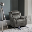 Pemberly Row Transitional Polished Microfiber Reclining Chair in Gray