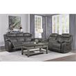 Pemberly Row Transitional Microfiber Double Reclining Loveseat in Gray