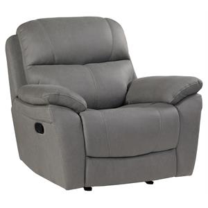 pemberly row transitional microfiber glider reclining chair