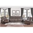 Pemberly Row Traditional Microfiber Power Reclining Chair in Brown