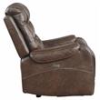Pemberly Row Traditional Microfiber Power Reclining Chair in Brown