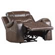 Pemberly Row Traditional Microfiber Power Reclining Chair in Brown