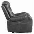 Pemberly Row Traditional Microfiber Power Reclining Chair in Gray