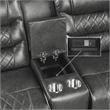 Pemberly Row Traditional Microfiber Double Glider Reclining Loveseat in Gray