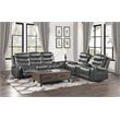 Pemberly Row Power Double Reclining Loveseat with Center Console in Gray