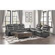 Pemberly Row Double Reclining Sofa with Drop-Down Cup Holders in Gray