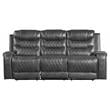 Pemberly Row Double Reclining Sofa with Drop-Down Cup Holders in Gray