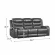 Pemberly Row Double Reclining Sofa with Drop-Down Cup Holders in Gray