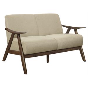 pemberly row mid-century solid wood frame loveseat