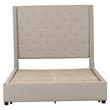 Pemberly Row Fabric Queen Bed with Storage Drawers in Beige