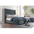 Pemberly Row Fabric Queen Bed with Storage Drawers in Gray