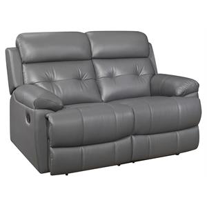 pemberly row modern leather double reclining love seat