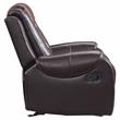 Pemberly Row Traditional Faux Leather Glider Reclining Chair in Brown