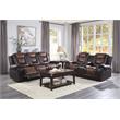 Pemberly Row Double Reclining Sofa with Drop-Down Cup Holder in 2-Tone Brown