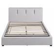 Pemberly Row Fabric Eastern King Platform Bed with Storage Drawer in Gray