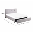Pemberly Row Fabric Eastern King Platform Bed with Storage Drawer in Gray