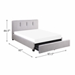 Pemberly Row Modern Fabric California King Platform Bed with Drawer in Gray