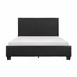 Pemberly Row Contemporary Wood and Faux Leather Eastern King Bed in Black