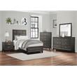 Pemberly Row Modern Wood Grain on Melamine Veneer Twin Bed in Gray