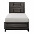 Pemberly Row Modern Wood Grain on Melamine Veneer Twin Bed in Gray