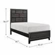 Pemberly Row Modern Wood Grain on Melamine Veneer Twin Bed in Gray