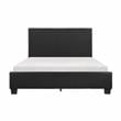 Pemberly Row Contemporary Wood and Faux Leather Full Bed in Black