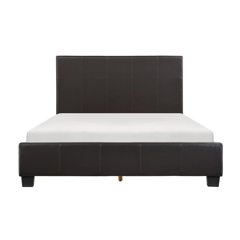 Pemberly Row Contemporary Wood Eastern King Bed in Dark Brown
