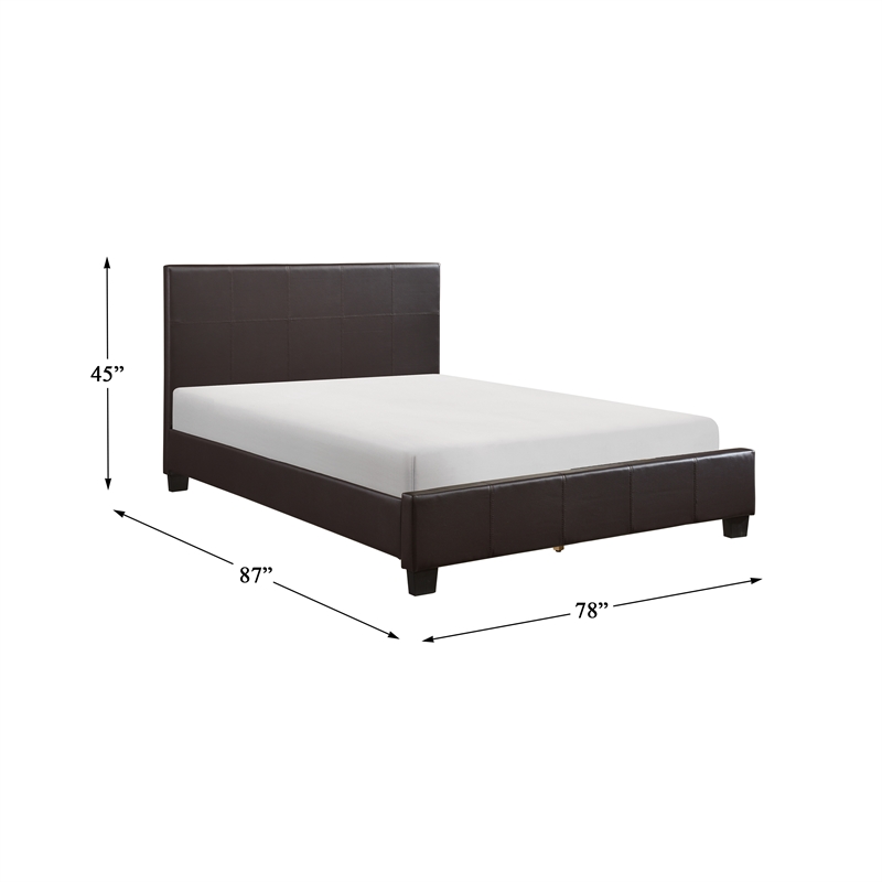 Pemberly Row Contemporary Wood Eastern King Bed in Dark Brown