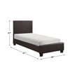 Pemberly Row Contemporary Wood and Faux Leather Twin Bed in Dark Brown