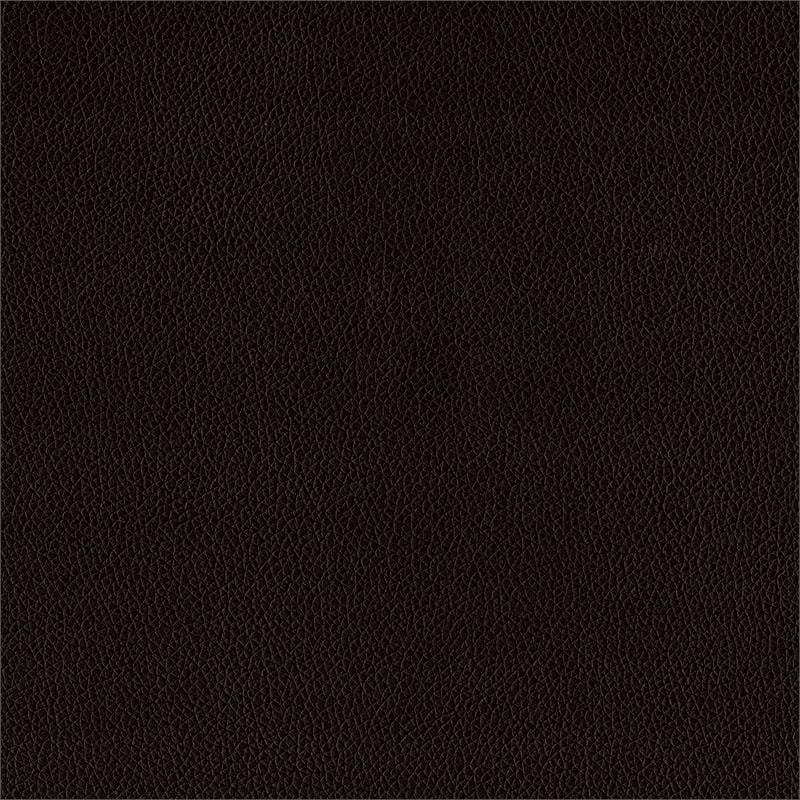 Pemberly Row Contemporary Wood and Faux Leather Queen Bed in Dark Brown