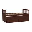 Pemberly Row 2-Drawers Wood Twin over Twin Trundle Bed in Dark Cherry