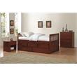 Pemberly Row 2-Drawers Wood Twin over Twin Trundle Bed in Dark Cherry