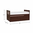 Pemberly Row 2-Drawers Wood Twin over Twin Trundle Bed in Dark Cherry