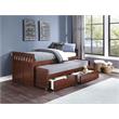 Pemberly Row Transitional Wood Twin/Twin Bed with Storage Boxes in Dark Cherry