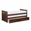 Pemberly Row Transitional Wood Twin/Twin Bed with Storage Boxes in Dark Cherry
