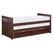 Pemberly Row Transitional Wood Twin/Twin Bed with Storage Boxes in Dark Cherry