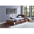 Pemberly Row Transitional Wood Twin Bookcase Bed with Boxes in Dark Cherry