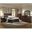 Pemberly Row 2 Drawers Wood Eastern King Sleigh Bed in Brown Cherry