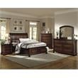 Pemberly Row Traditional 2-Drawer Wood Full Sleigh Platform Bed in Brown Cherry