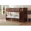 Pemberly Row Reversible Step Storage Wood Bunk Bed in Dark Cherry