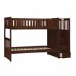 Pemberly Row Reversible Step Storage Wood Bunk Bed in Dark Cherry