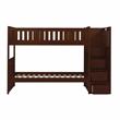 Pemberly Row Reversible Step Storage Wood Bunk Bed in Dark Cherry