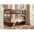 Pemberly Row Transitional Wood Full over Full Bunk Bed in Dark Cherry